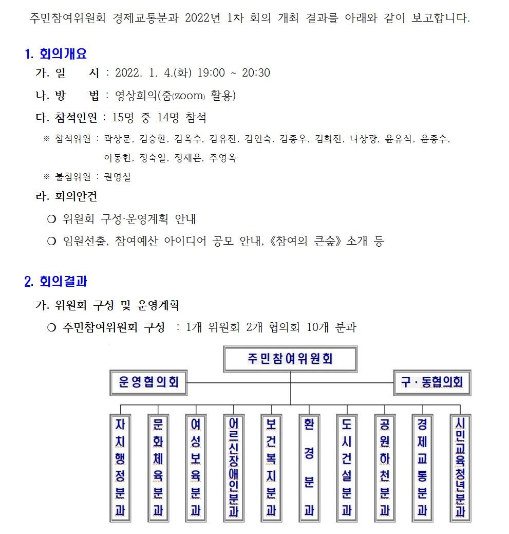 주민참여위원회 경제교통분과 2022년 1차 회의 개최 결과를 아래와 같이 보고합니다001.jpg